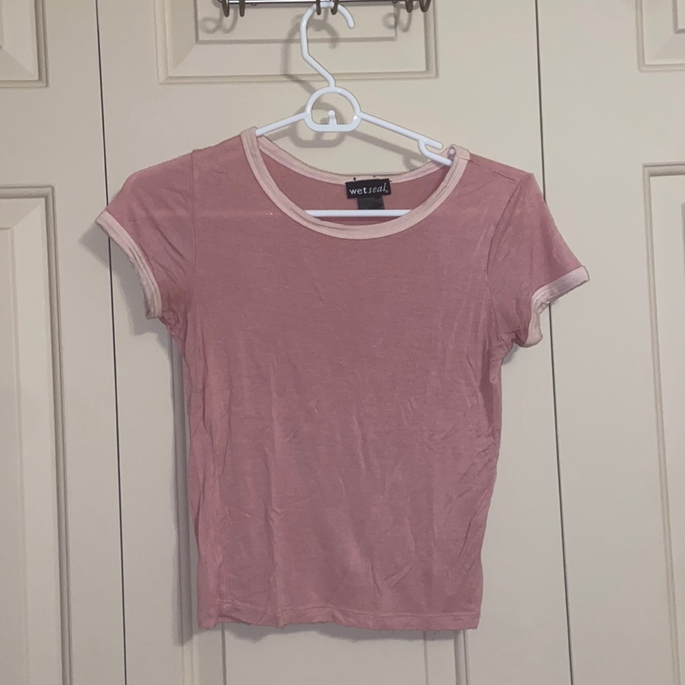 Wet Seal Pink Cropped Tee